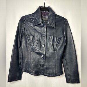 Banana Republic Jacket Black 100% Leather Size S